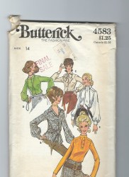 4583 70 LONG SLEEVE COLLAR BLOUSE 5 OPTIONS PATTERN 14 36